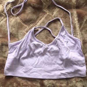 (Bundle only) Lilac crop top tie-back